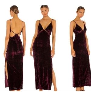 Free People Low Key Crushin Velvet Dress in Pomegranate Wine